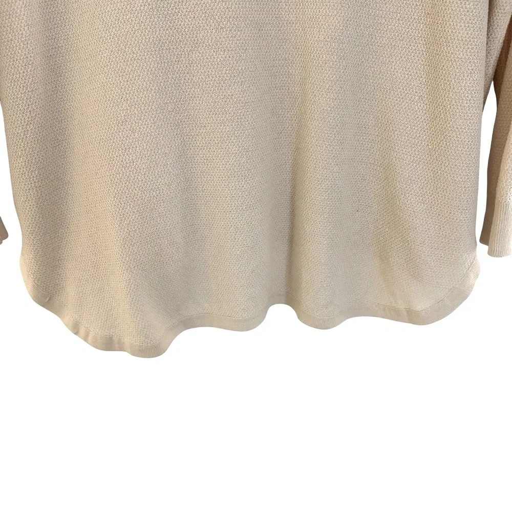 Madewell slouchy relaxed oversized wool blend cream pullover with high low hem - Picture 8 of 10